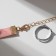 Set 2 objects: ring, chocker "Japan" cute, white-pink color in silver-gold metal, 30 cm