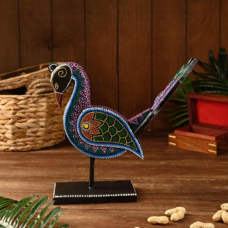 Souvenir "Peacock" wood, on a stand 27x10x35 cm-1