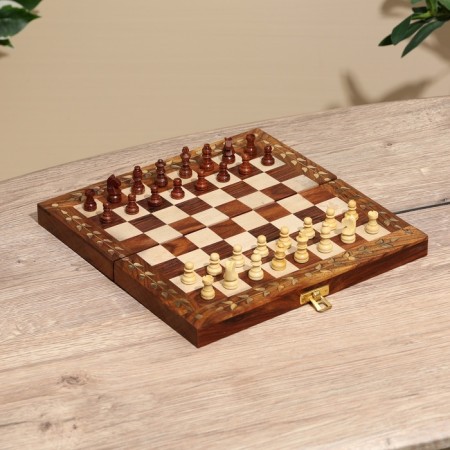 Folding chess, board 25x25 cm, tree shisham