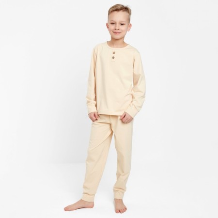 Pajama for a boy (longshit, pants) minku beige color, height 128