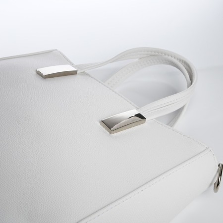 Female bag Textura, tout average size, white color-4