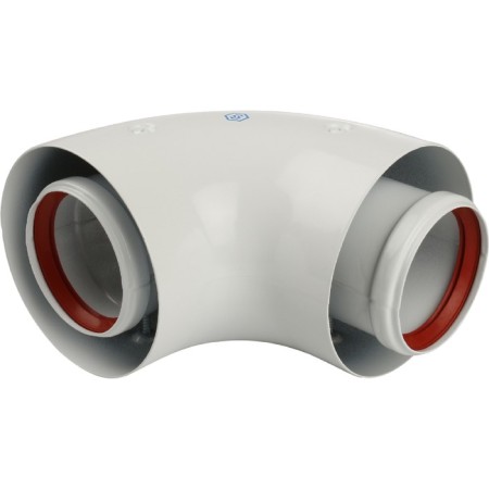 The chimney element coaxial stout SCA-6010-210190, adapter for a boiler angular 90 °, DN 60/10-1