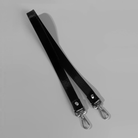 Pain for the bag varnished, with carbines, 60 ± 1 cm, black color-1