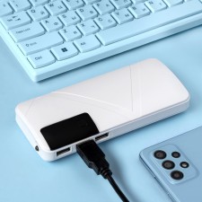Luazon external battery PB-05, 6000 mAh, 3xUSB, 2 A, display, flashlight, white