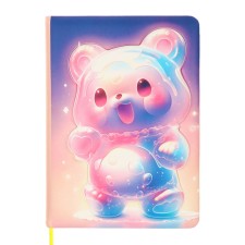 Notebook Gift Book 96l, line, color cut, PVC cover 3D Bear (17.7x12.4cm)