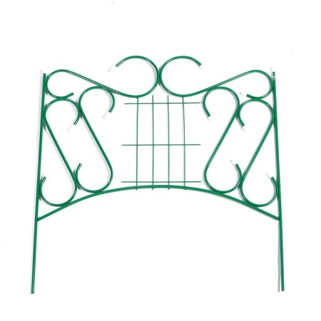 Decorative fence, 80 × 380 cm, 5 sections, metal, green, "combined"-9