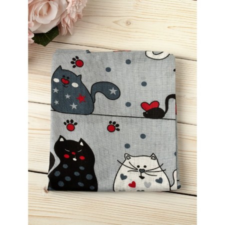 Pillowcase, size 40 × 60 cm, calico, pitch print gray-1