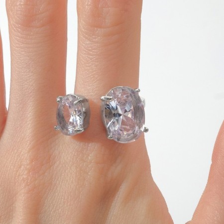 Ring "Jewelry" Ovala, white color in silver, dimensionless-3