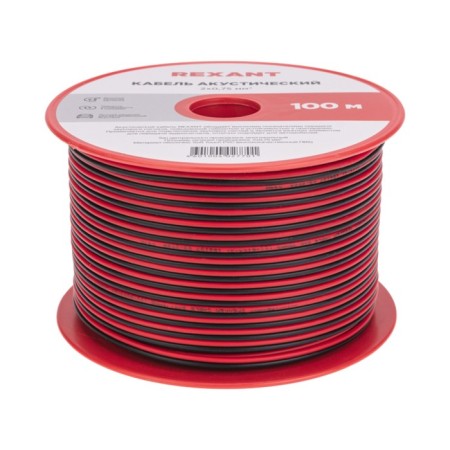 Acoustic cable REXANT SHVPM, 2 x 0.75 mm², red-black, bay 100 m-1