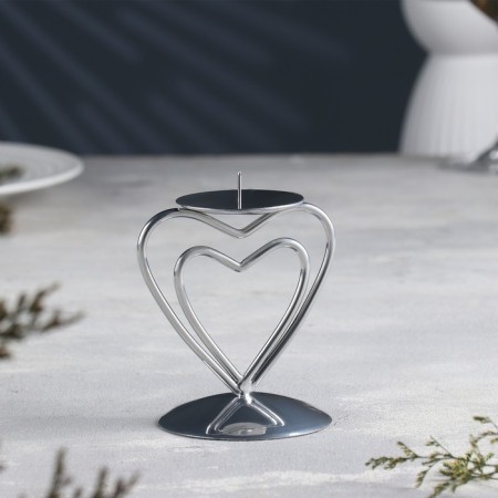 Glamur candlestick Metal for one candle, 9x10.2 cm, chrome-1