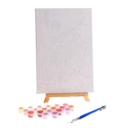 Picture on numbers on canvas with a subframe of "ballerina" 20x30 cm-4