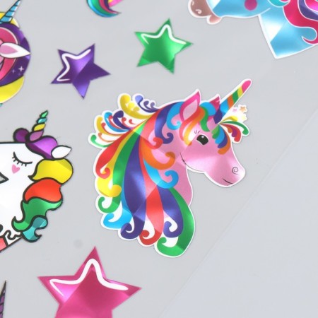 Sticker Plastic Holography "Unicorns" mix 29x11 cm-3