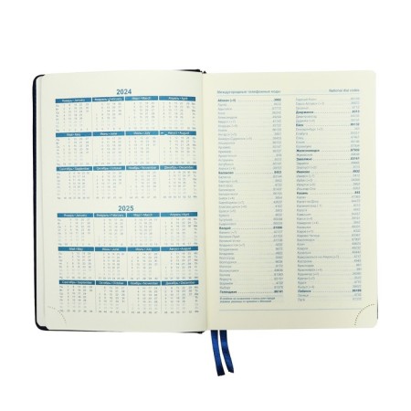 Dated diary 2024, A5, 168 sheets in the ruler, the leatherette "Nebraska", gold cut, blue-4