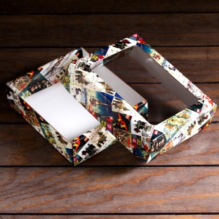 Gift box, lid is, with the “New Year's post” window, 18 x 15 x 5 cm, 1 pc.-3