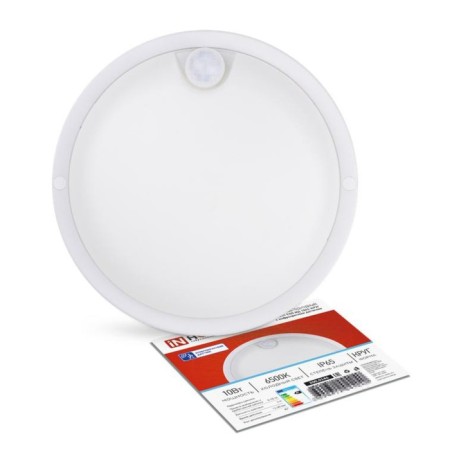 LED SLECTIC HEARTIC IN Home, SPP ID-1065-Circ 10W, 6500K, 900LM, IP65, 140 mm, with an infrared sensor
