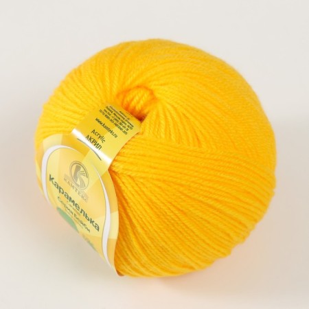 Yarn "caramel" 100% acrylic 175m/50g (104 yellow)-1