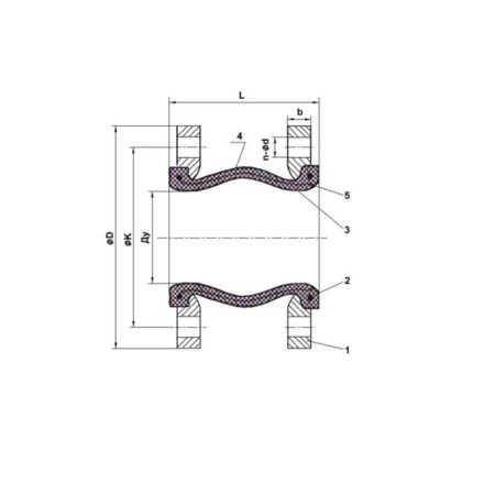Tecofi di7240n vibro -compensator, flange, PN10, DN32-1