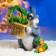 Garden figure "Bunny with a basket" 29x26x32cm