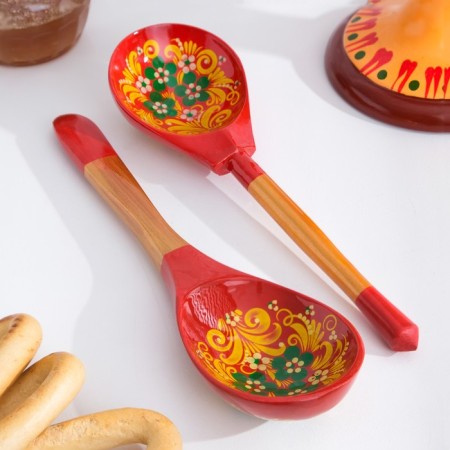 Spoon "rubella", salad, 6 × 21, Khokhloma