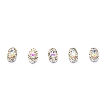 Metal fittings Pole "Diamond", with rhinestones, 2 pcs
