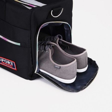 Sports bag with lightning, shoes, long belt, black color-2