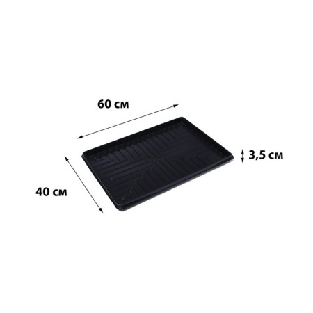 Matin for seedlings, 60 × 40 × 3.5 cm, plastic, black