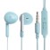 R-8 headphones, wired, inserts, microphone, 1 m, jack 3.5 mm, blue