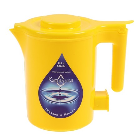 Electric kettle "Drop", plastic, 0.5 l, 600 watts, yellow-4