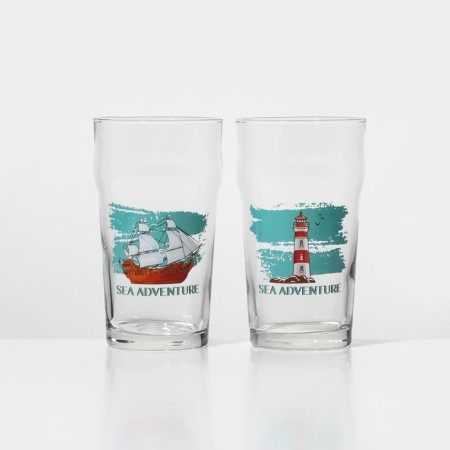 Glass glass for beer "Pale-el. Sea adventure ", 570 ml, mix-4