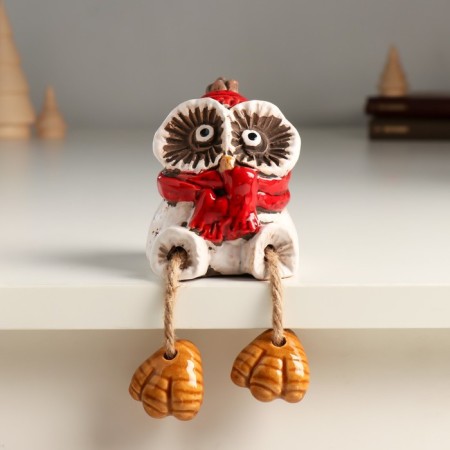 Souvenir Ceramics "Avois in a red scarf with hanging legs" 7.2x7.3x8 cm