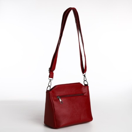 Cross-Bodi bag with zipper, burgundy color-1