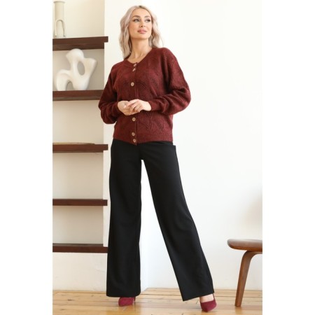 Cardigan female, size 44, burgundy color-11
