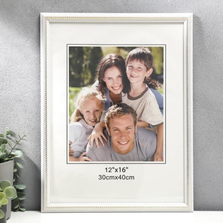 Photo frame plastic 30x40 cm "Golden spiral on white" 42.7x32.7 cm