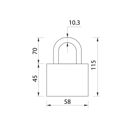 Lockland hinged castle, 50 mm, moisture -proof, long handle, 2 keys, black color-6
