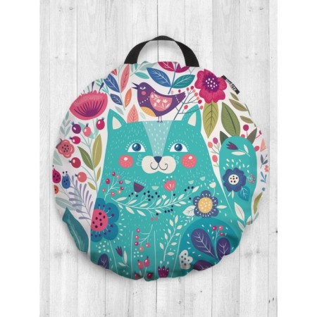 Pillow Siddle "Happy cat", decorative, d = 52 cm