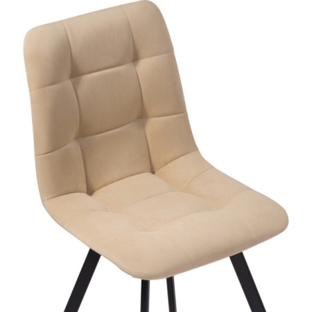 Stool on a metal frame chilli metal/velor, black/beige 43.5x50x87.5 cm-4