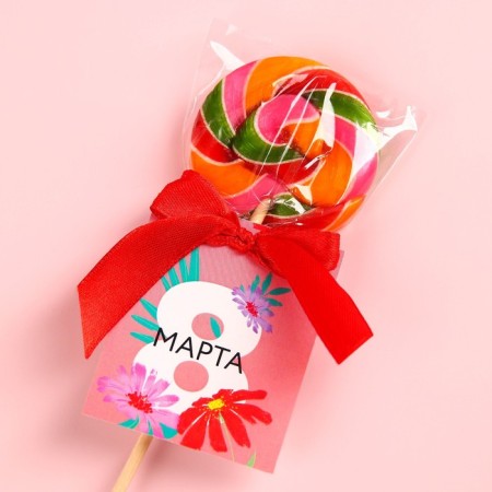 Lollice on the stick "March 8", taste: strawberries, 15 g.-3