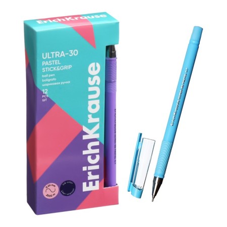 Ballic handle, Erichkrause, Ultra-30 Stick & Grip Pastel "Knot 0.7 mm color Blue Blue-1