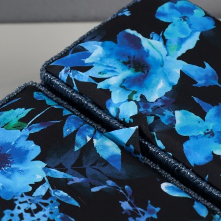 Casket for needlework "Blue flowers on blue" 19x26x14.5 cm-1