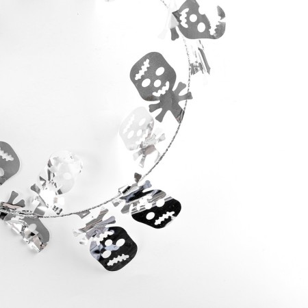 Carnival accessories “Skull”, Silver color, 7.2 meters-1