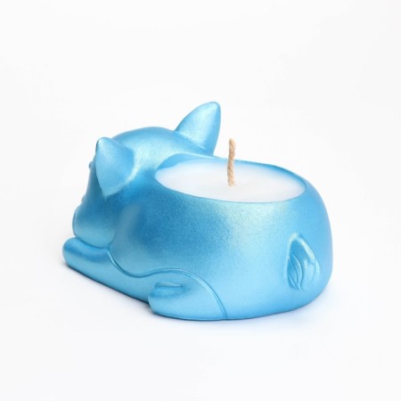 Cooping "Corgi" in the candlestick of gypsum, 8.5x13x7cm, blue-3