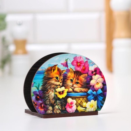 Set for spices with a napkin "Kitty in the garden", 13x10x10 cm, mix-2
