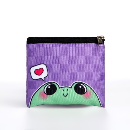 Children's textile wallet "Frog", 11x9x0.5 cm, purple color-2