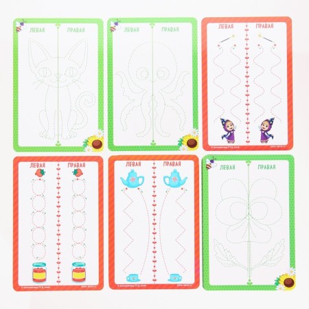 The neuropsychological set of write-stand “draw with two hands. Step 2 ", 20 cards, Masha and the bear 766886-5