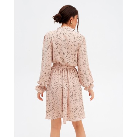 Women's dress with a bow Mist R.48, beige-2