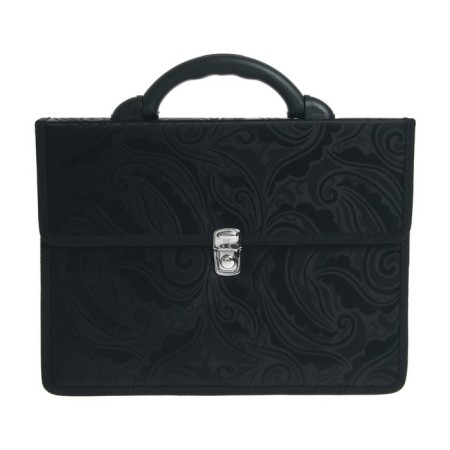 Business portfolio 350 x 260 x 100 mm, fabric "Sestroretsk" black jacquard 49907 2s11