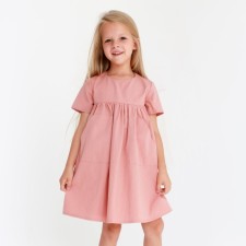 Children's dress with KAFTAN pocket, p. 32 (110-116), coral