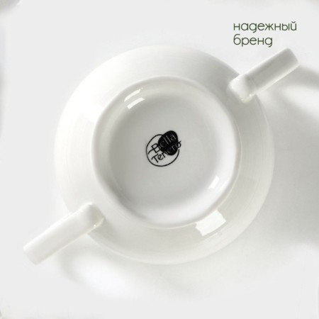 Porcelain sugar tower on the Bellatenero bamboo stand, 500 ml, white color-6