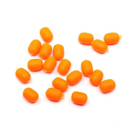 Feeder bead Namazu Soft Beads, PVC, Oval, D = 4.7 mm, L = 6.2 mm, orange 20 pcs.