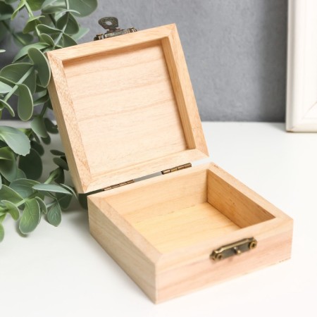 Casket wood for painting "Square" 4x8x8 cm-6